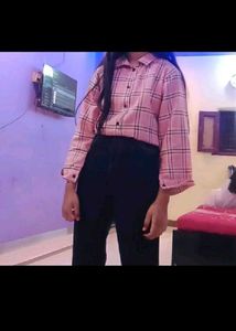 Pink Plaid Top &amp; Shrug Set