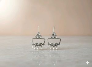 New Silver Tone Elephant Drop Earrings