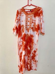 Orange Tie-Dye Kurta
