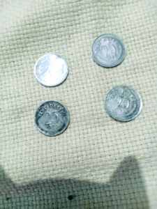 8 Old Coins With 5rs Note On Sale