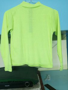 Secondhand Neon Green Fitted Long Sleeve Top