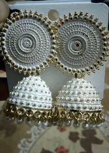white Jhumka 🤍