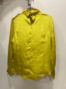 Yellow High Neck Long Sleeve Blouse