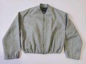ZARA Gray Oversized Bomber Jacket | Size L XL