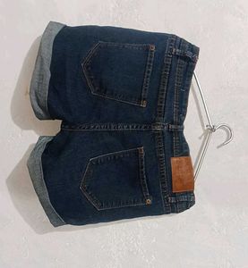 Denim Roll-Cuff Shorts