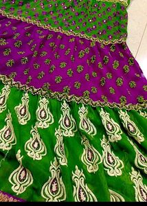 💚💜 Purple And Green Wedding Beautiful Long Frock