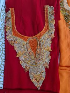 Embroidered Salwar Kameez Suit Fabric With Dupatta