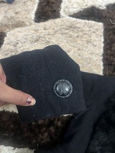 Black Faux Fur crop blazer