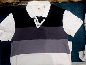 Levi's Striped Polo Shirt - Size M