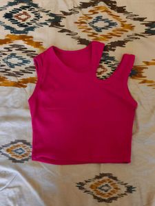Pink Cutout Crop Top