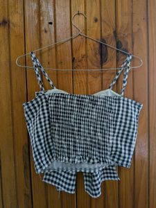 Gingham Bow Crop Top