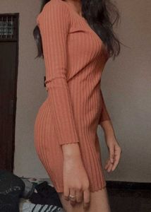 Ribbed Knit One Piece Dress