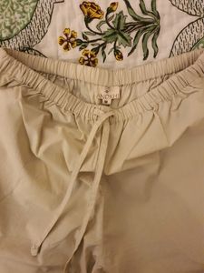 Organic Cotton, Anokhi Pants For Woman, Size M, Beige