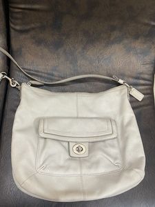 Coach Leather Shoulder Bag - Gray