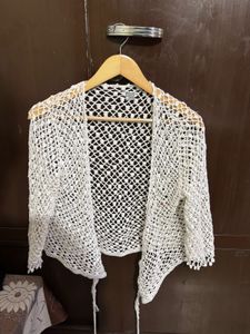 Handmade Boho Crochet Lace Shrug | Free-Size