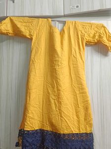 Yellow Embroidered Kurta