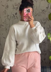 Cozy White Knit Sweater