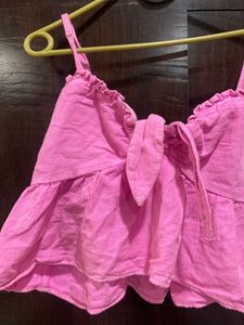 HOT PINK BOW CUTE TOP FOR WOMEN