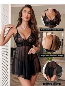 Black Babydoll Nightwear Dress