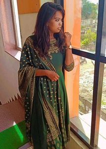 Elegant Green Printed Kurta Set