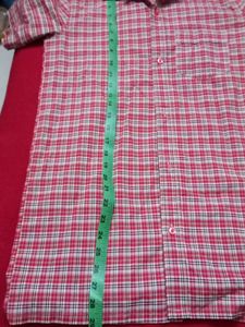 Red Plaid Shirt twice used measurement uploaded