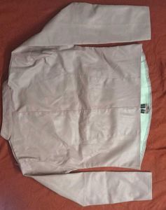 Stylish Pink Faux Leather Jacket