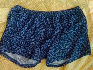 Blue Patterned Lounge Shorts
