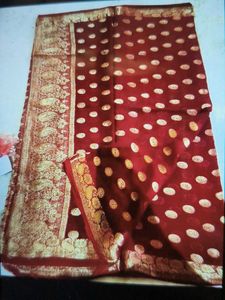 Elegant Maroon Banarasi Style Saree
