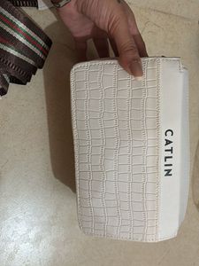 Catlin White Croc-Embossed Bag