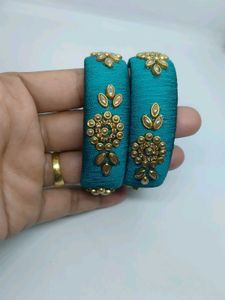 Silk thread bangles set