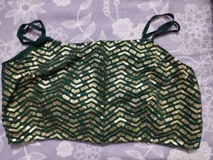 Indya Green Crop Top And Palazzo Set