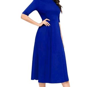 Elegant Blue Midi Dress