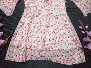 Baby Pink Cherry printed Dress