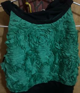 Green halter Neck Dress branded