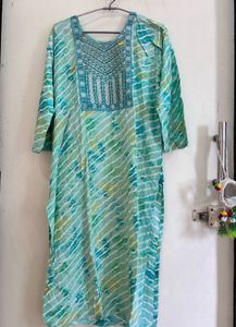 Kanva Kurti Set - Blue &amp; White