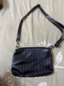 Chic Black Croc Pouch