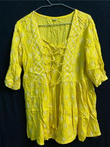 yellow short kurti