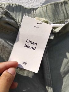 H&amp;M Straight Linen Blend Trouser
