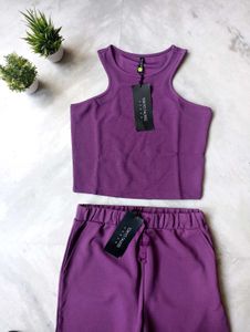 Tokyo Talkies Stylish Purple Co-ord Set