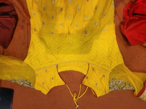 Yellow Embroidered Kurta Set only for 500