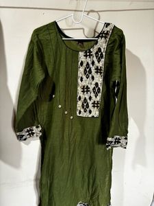 Olive Green Elegant Kurta - XL
