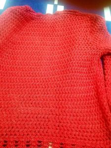 Cute Red Crochet Cardigan