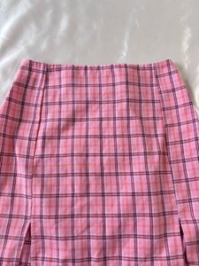 Pink Check Pinterest Mini Skirt