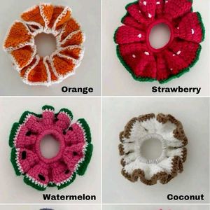 Crochet Fruit Scrunchies