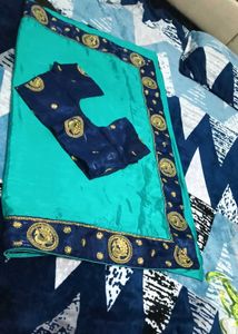 Blue &amp; Green Saree with Blouse