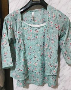 Floral Print Cardigan Set