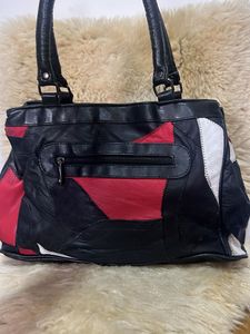 Genuine Leather Black Handbag