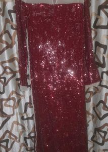 Sequin Embellished RedDress