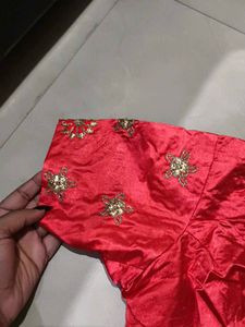 Red Embroidered Lehenga Skirt