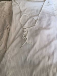 White Ribbed Tank Top